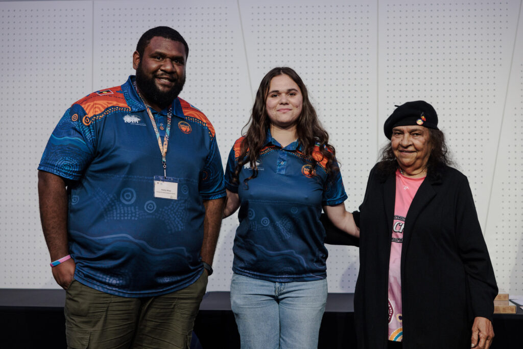 Jacquelyn Henningsen POWA Graduation - with Phillip Whap and Aunty Mary Martin