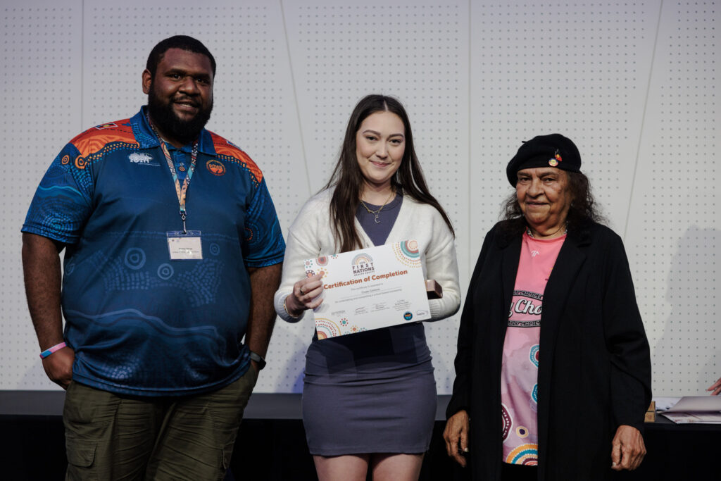 Cruze Connors POWA Graduation - with Phillip Whap and Aunty Mary Martin