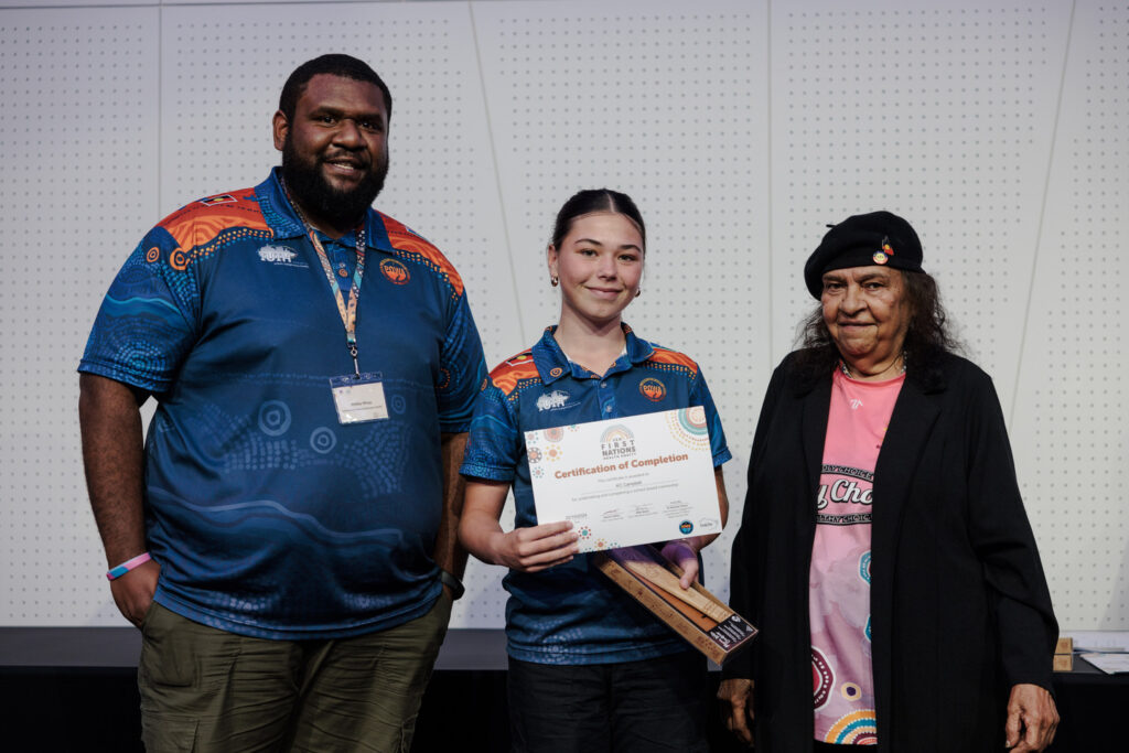 KC Campbell POWA Graduation - with Phillip Whap and Aunty Mary Martin