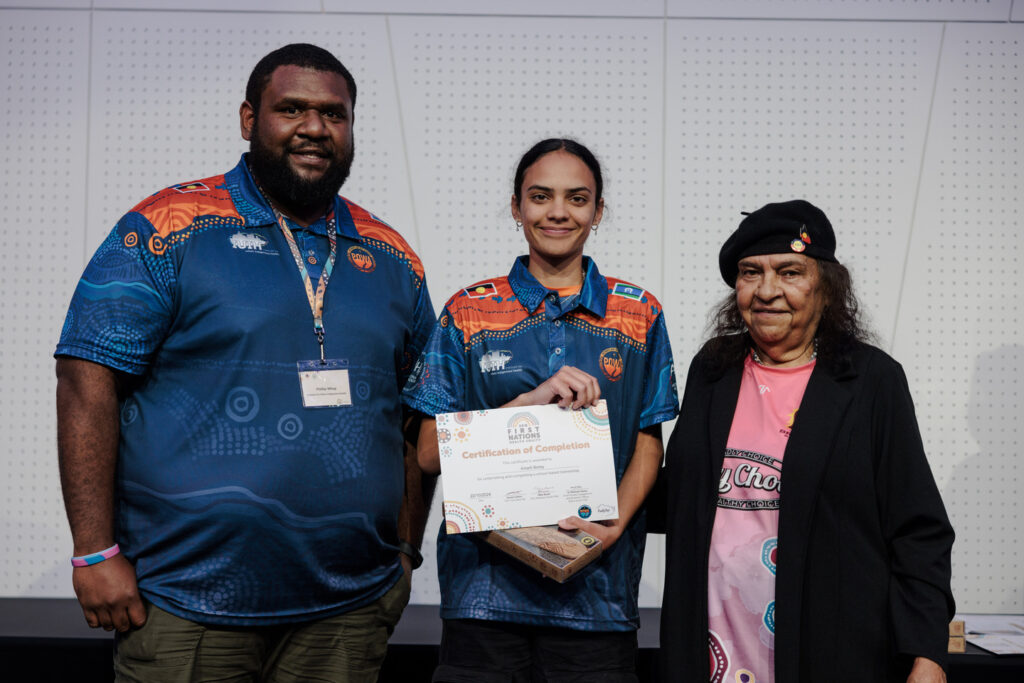 Amarli Borey POWA Graduation - with Phillip Whap and Aunty Mary Martin